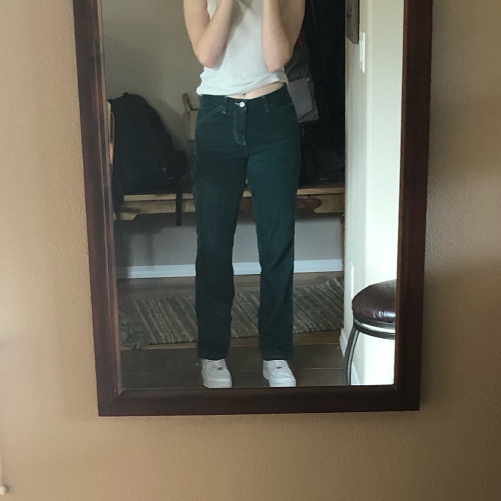 Dickies corduroy green pants, straight leg cargo pants